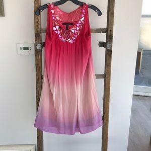 BCBG ombré dress with jewel neck lining.